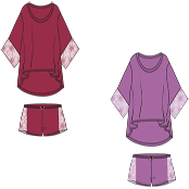 ladies sleepwear shorts set